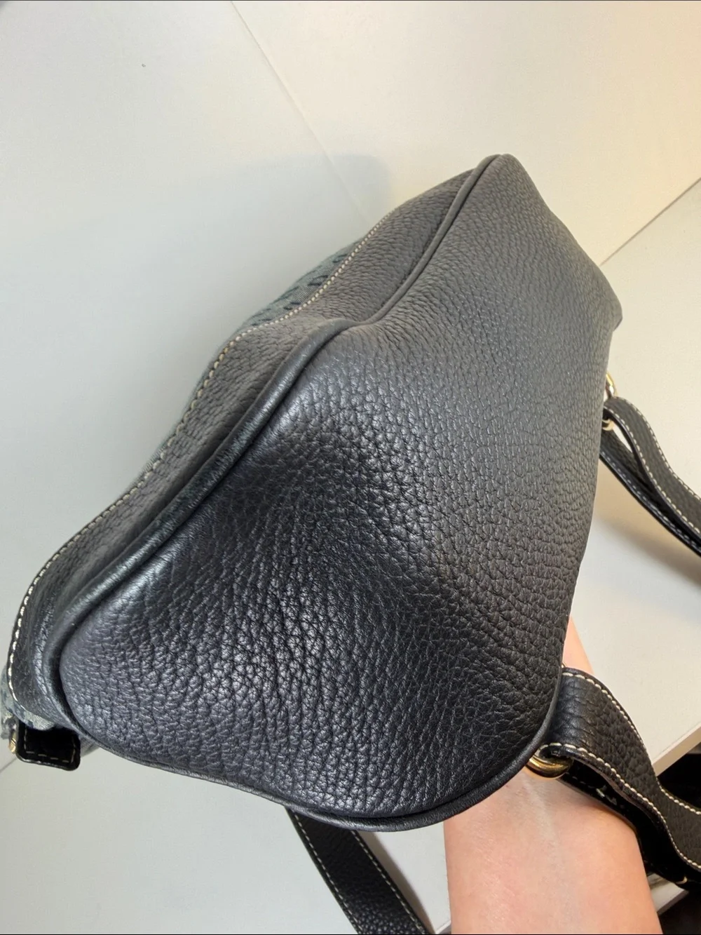 Dooney & Bourke Gray Monogram Backpack with Black Trim H087